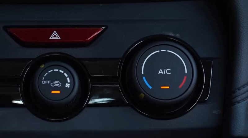 close-up of a car's climate control system