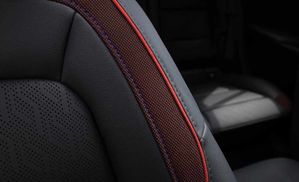 A close up photo of the cloth seat inside new Equinox