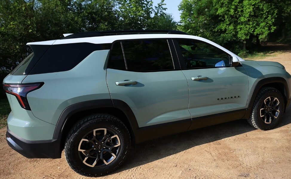 New Chevy Equinox parked in the dirt