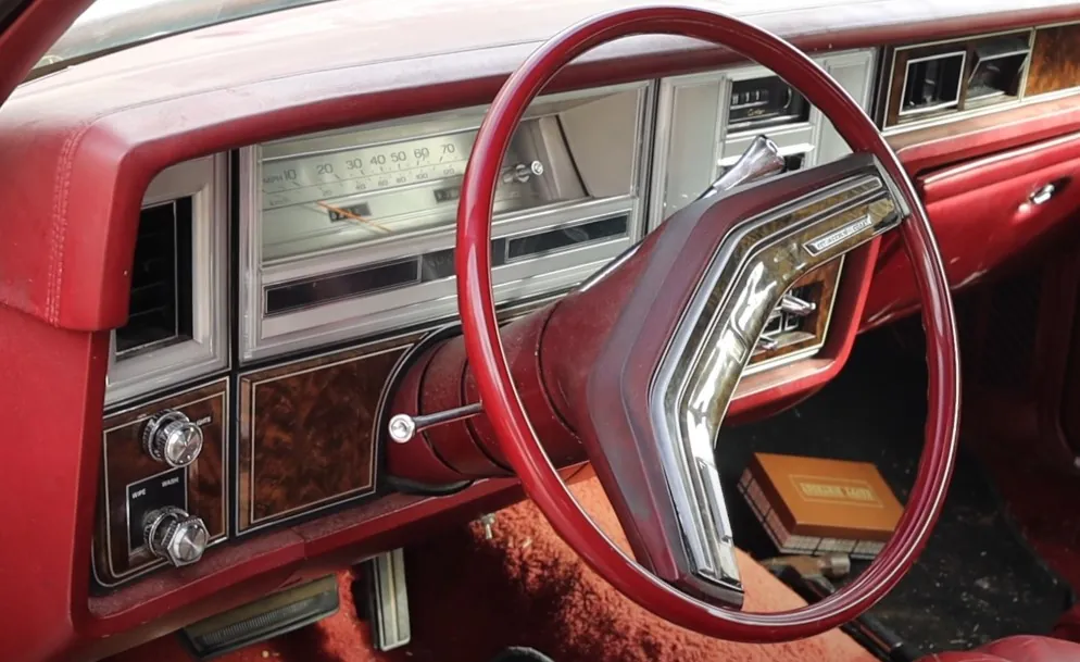 Red interior of the Continental Town Car