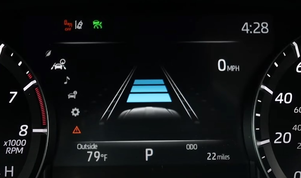 Toyota RAV4 dash showing vehicle stats