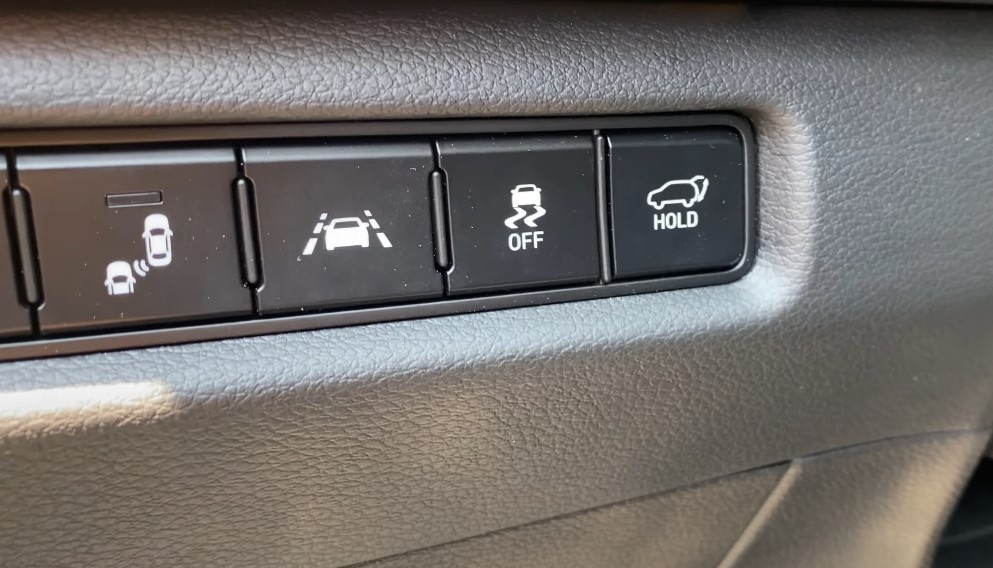 Traction control button inside a car