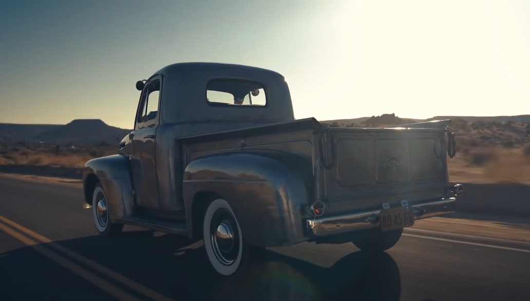 Ford F1 1948 truck cruising down the road