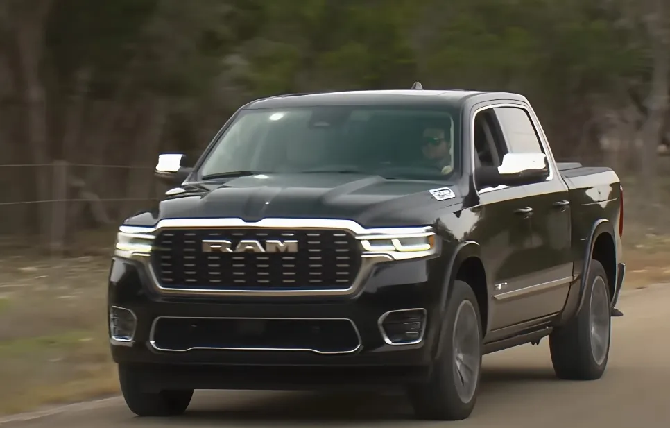 Ram 1500 pickup truck on the road