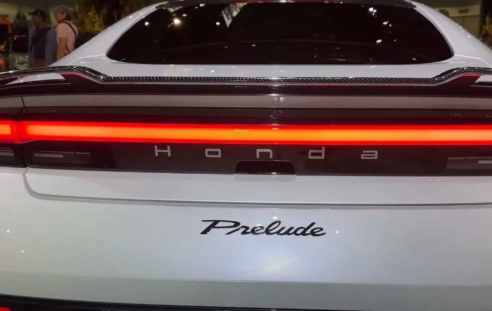 Prelude lettering in a rear end of a car