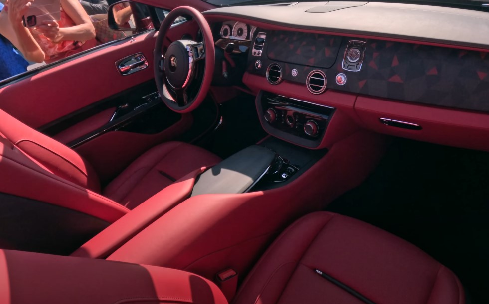 Red interior of the Rolls Royce La Rose