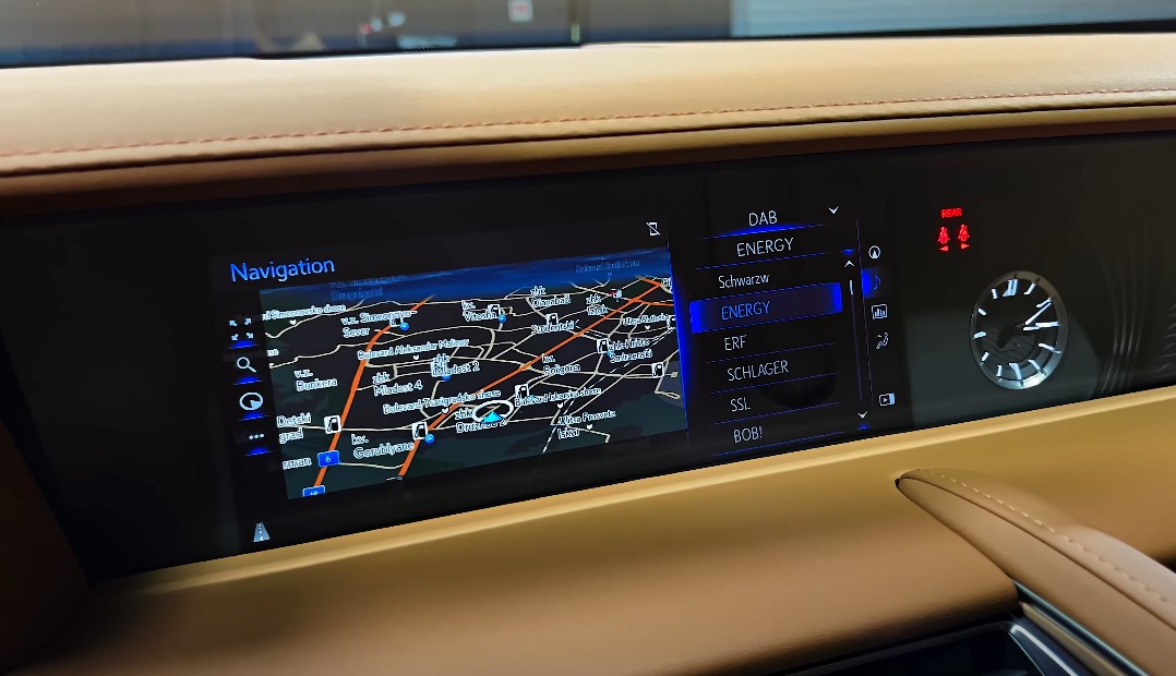 Infotainment display inside Lexus LC 500