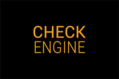 Subaru dash warning light saying "CHECK ENGINE"