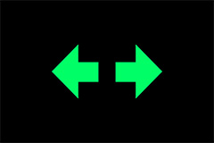 Turn signal indicator light with two green arrows