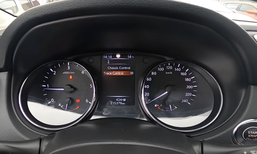 Car dashboard, detailed view