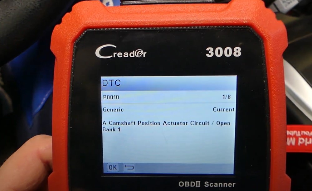 Volvo fault code displayed on OBD II Scanner