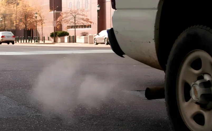 White smoke coming out of a car