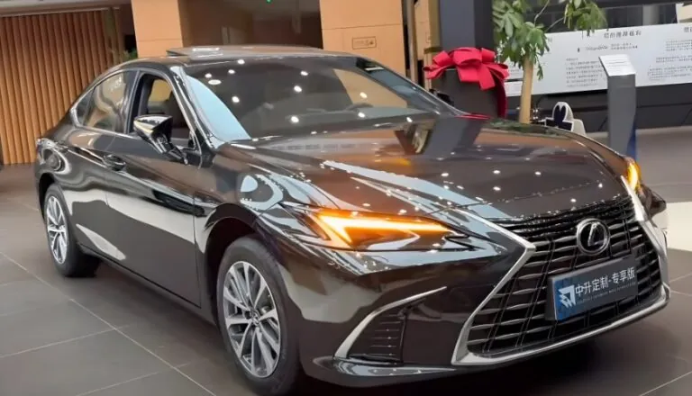 Lexus ES 2026 in a showroom