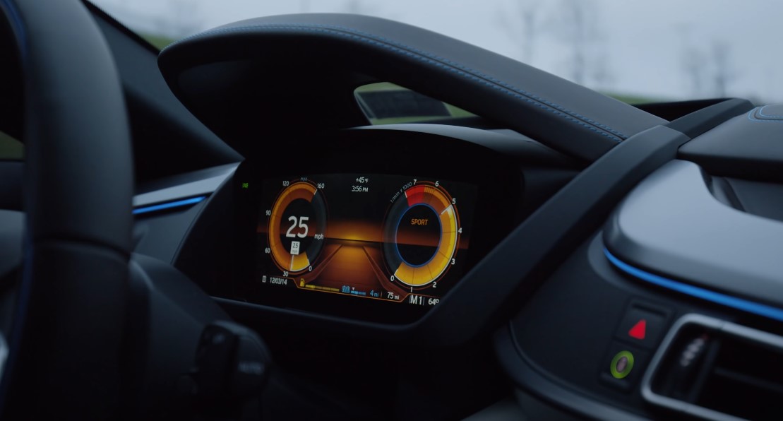 Close up view of a BMW's modern dashboard