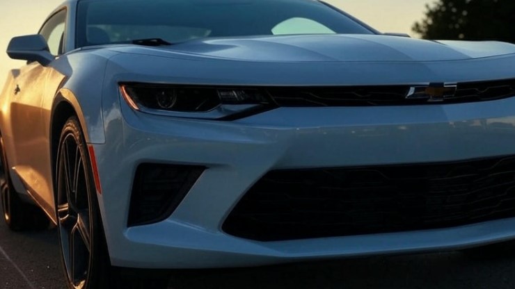 Sleek, light-gray Chevy Camaro