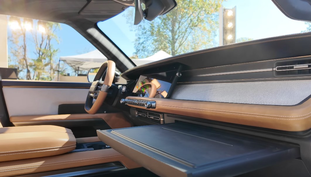 Sleek dashboard design inside the Scout Terra pickup