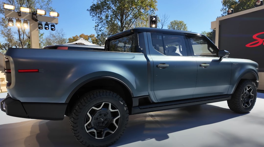 Scout Terra pickup truck pictured from the side