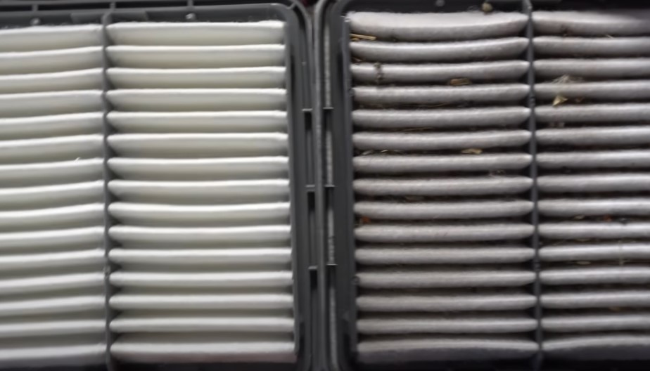 Comparison of a new and old cabin air filter
