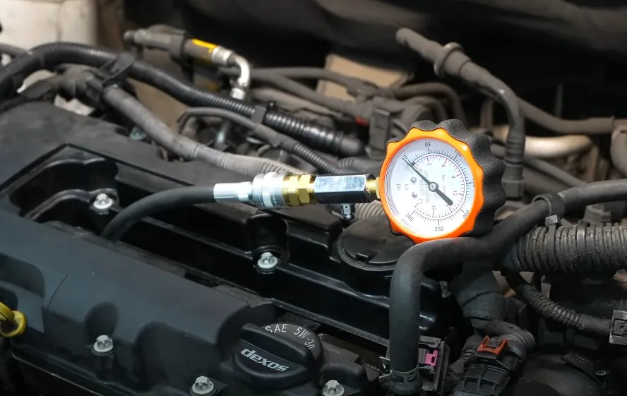 Compression test of a car's engine