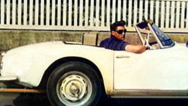 Elvis driving his BMW 507 classic car