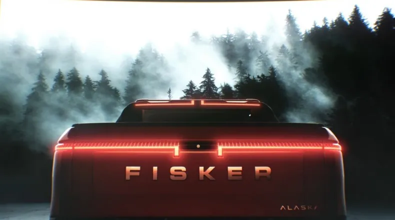 Rear part of Fisker Alaska pickup truck