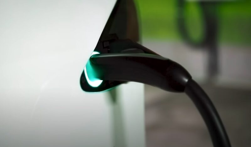 Electric vehicle charging in progress