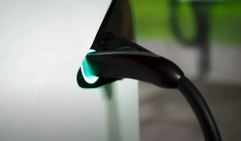 Electric vehicle charging in progress