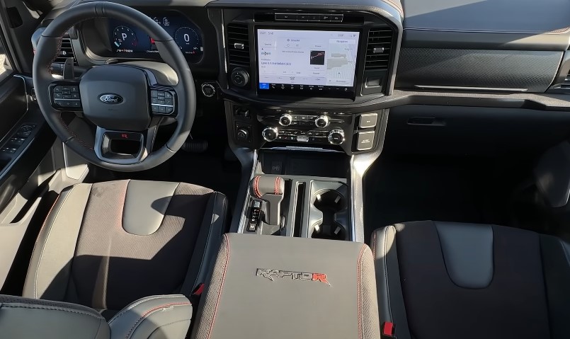 A look at the interior of the Ford F-150 Raptor R truck