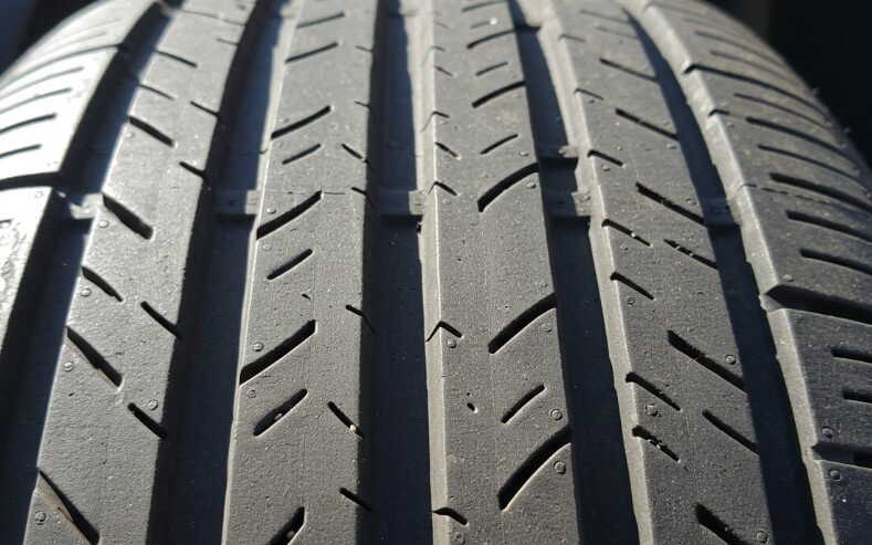 Close up view of a car's tire