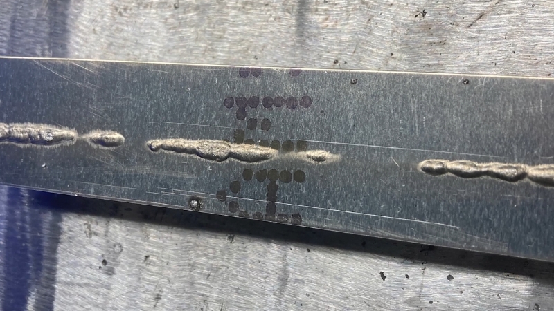 Visible signs of poor MIG welds on aluminum