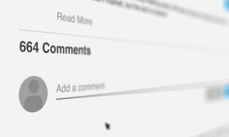 Close-up of a webpage showing "664 Comments"